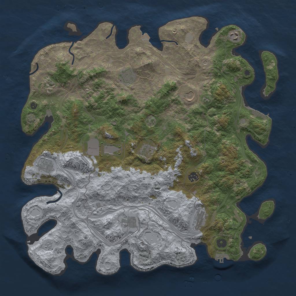 Rust Map: Procedural Map, Size: 4500, Seed: 21289, 19 Monuments