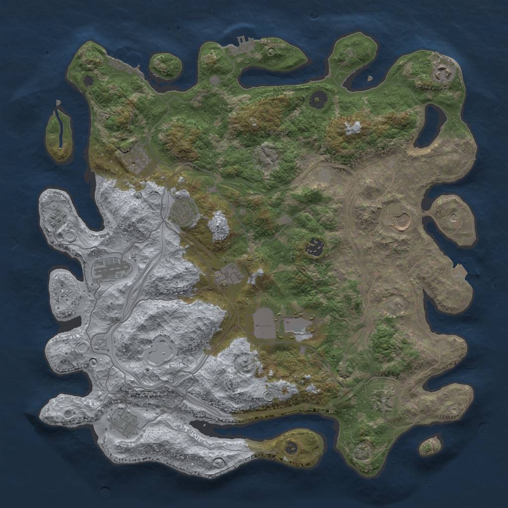 Rust Map: Procedural Map, Size: 4250, Seed: 33333, 19 Monuments