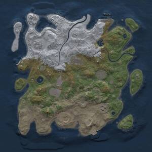Thumbnail Rust Map: Procedural Map, Size: 3500, Seed: 998084, 12 Monuments