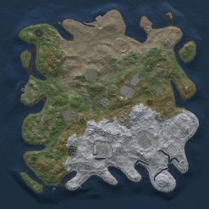 Thumbnail Rust Map: Procedural Map, Size: 3841, Seed: 1793652865, 18 Monuments