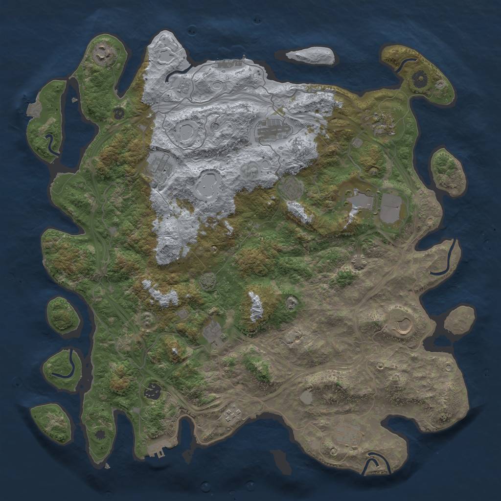 Rust Map: Procedural Map, Size: 4500, Seed: 387941715, 19 Monuments