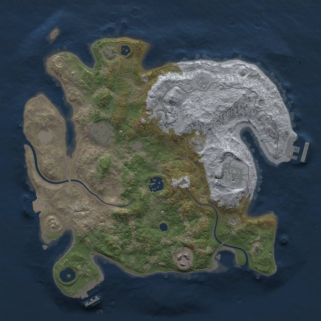 Rust Map: Procedural Map, Size: 3200, Seed: 39741266, 11 Monuments