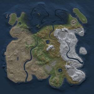 Thumbnail Rust Map: Procedural Map, Size: 3500, Seed: 9230, 15 Monuments
