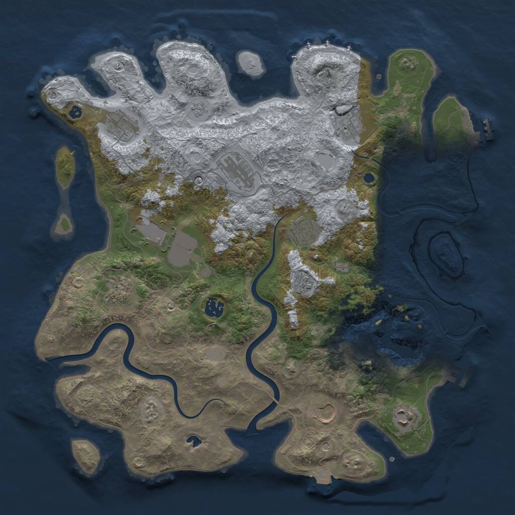 Rust Map: Procedural Map, Size: 4000, Seed: 111257904, 16 Monuments