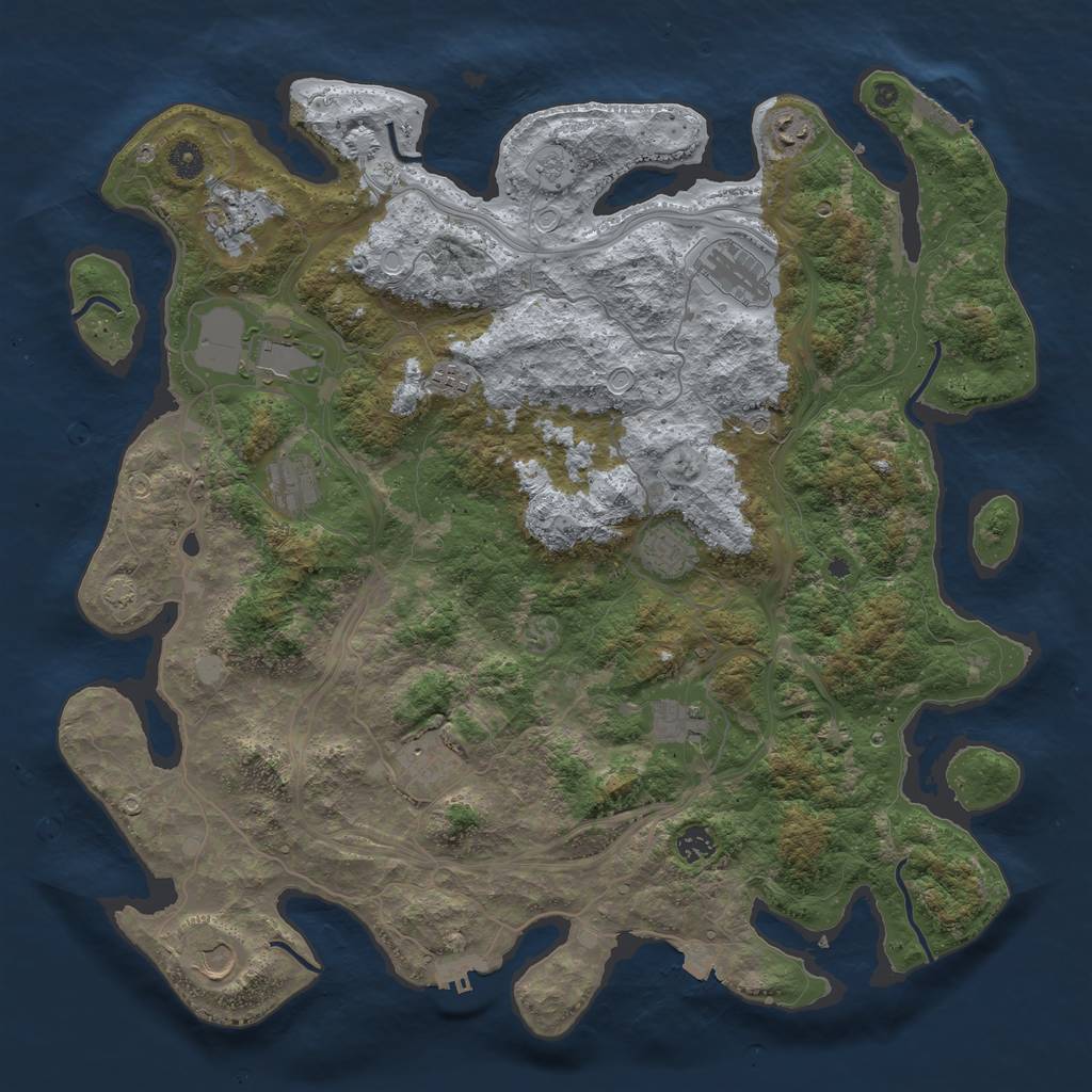 Rust Map: Procedural Map, Size: 4500, Seed: 167679509, 19 Monuments