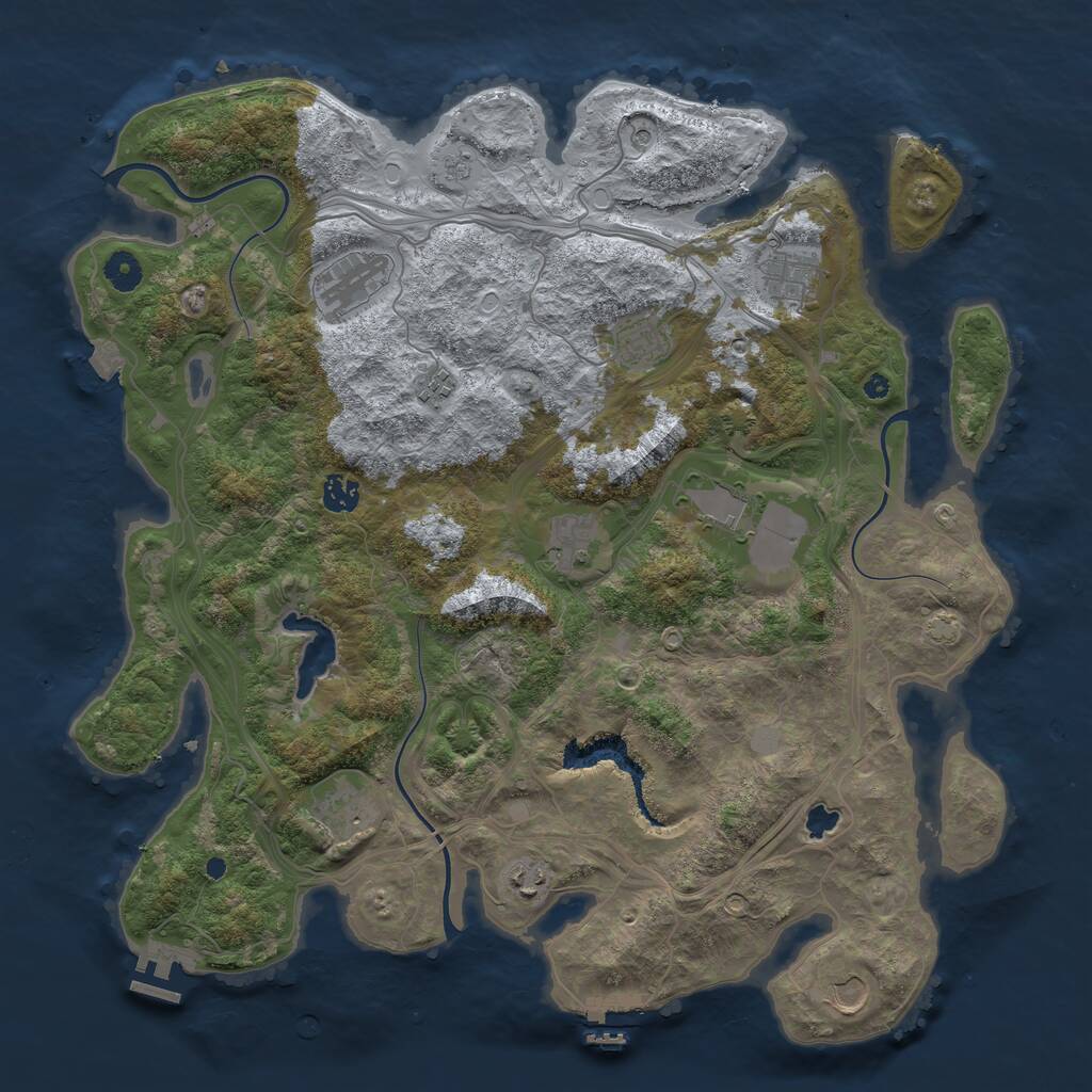 Rust Map: Procedural Map, Size: 4300, Seed: 63619007, 16 Monuments