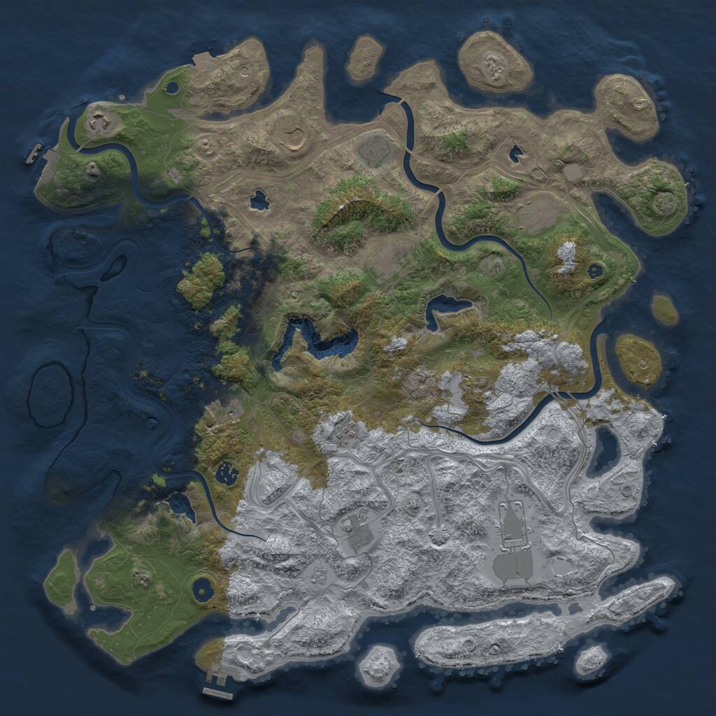 Rust Map: Procedural Map, Size: 4800, Seed: 1868488480, 17 Monuments