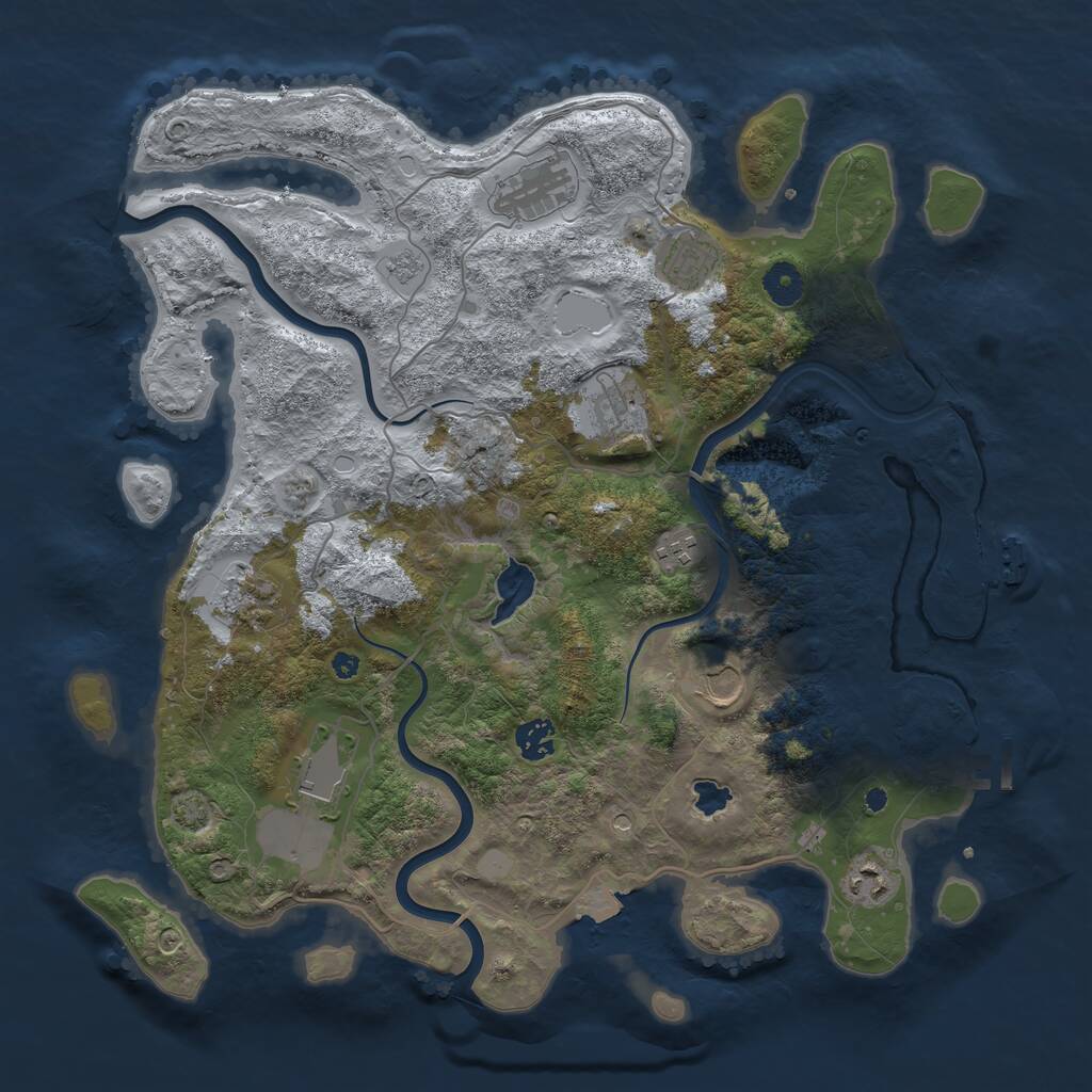 Rust Map: Procedural Map, Size: 4000, Seed: 500845322, 15 Monuments