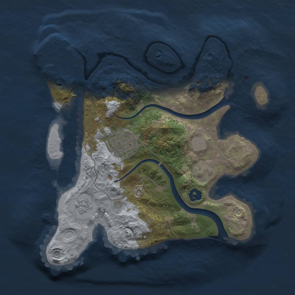 Rust Map: Procedural Map, Size: 2280, Seed: 579198937, 4 Monuments