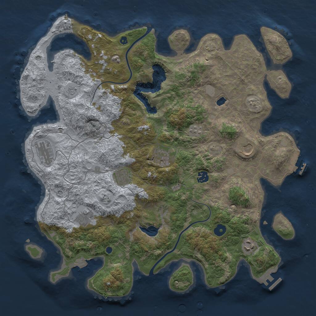 Rust Map: Procedural Map, Size: 4000, Seed: 325093760, 14 Monuments
