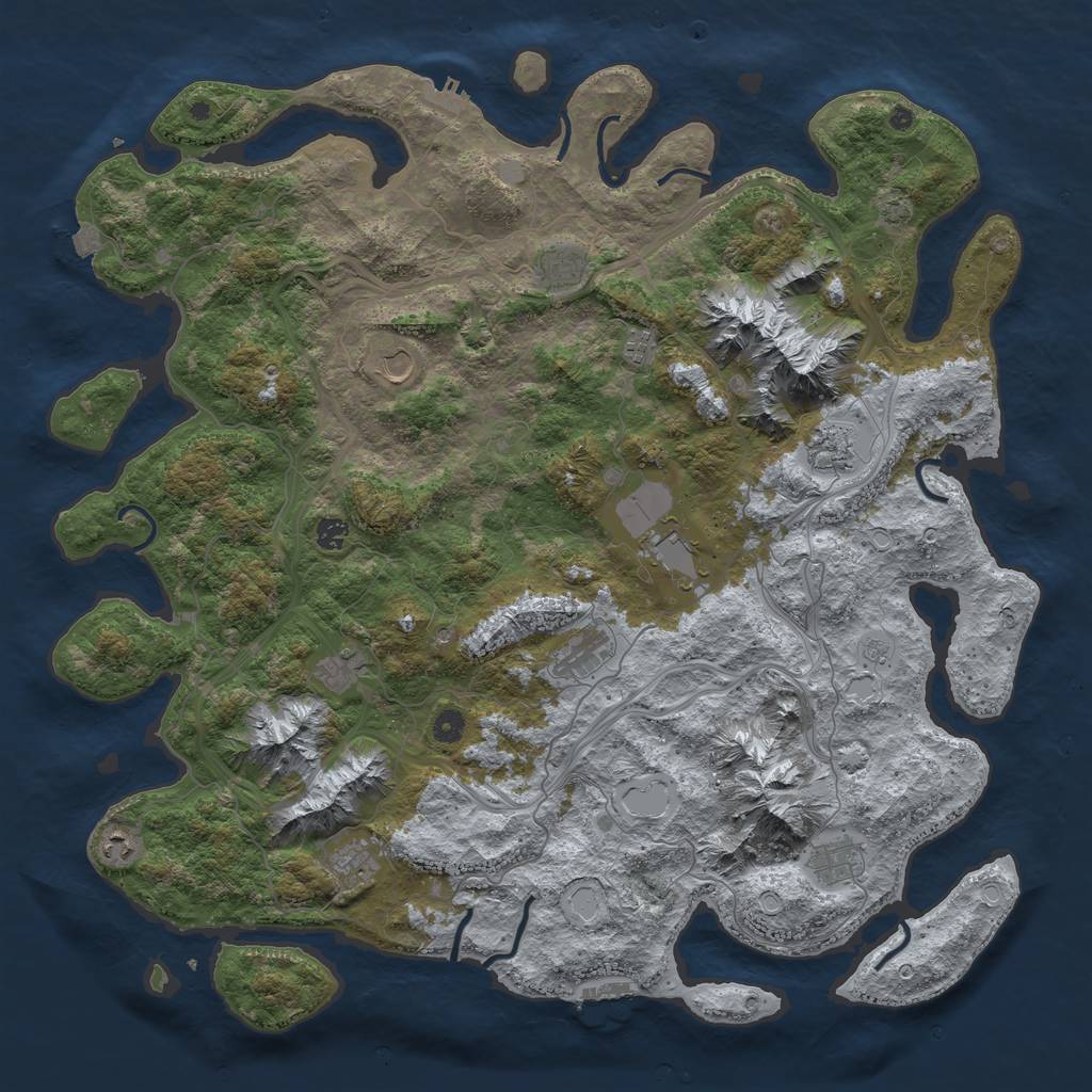 Rust Map: Procedural Map, Size: 5000, Seed: 1375392477, 19 Monuments