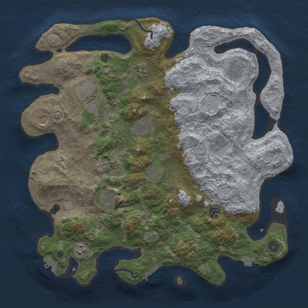 Rust Map: Procedural Map, Size: 4122, Seed: 2039, 19 Monuments