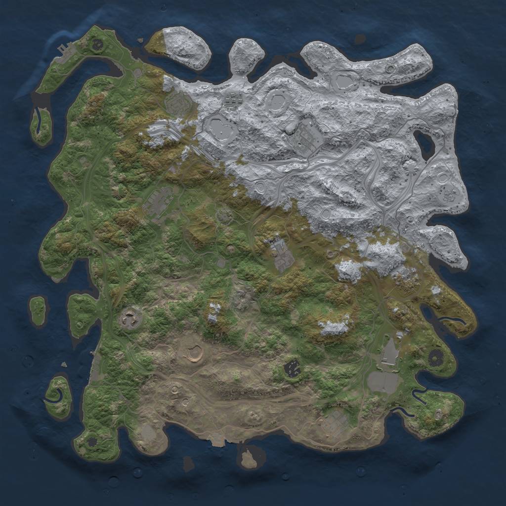 Rust Map: Procedural Map, Size: 4500, Seed: 771094942, 19 Monuments