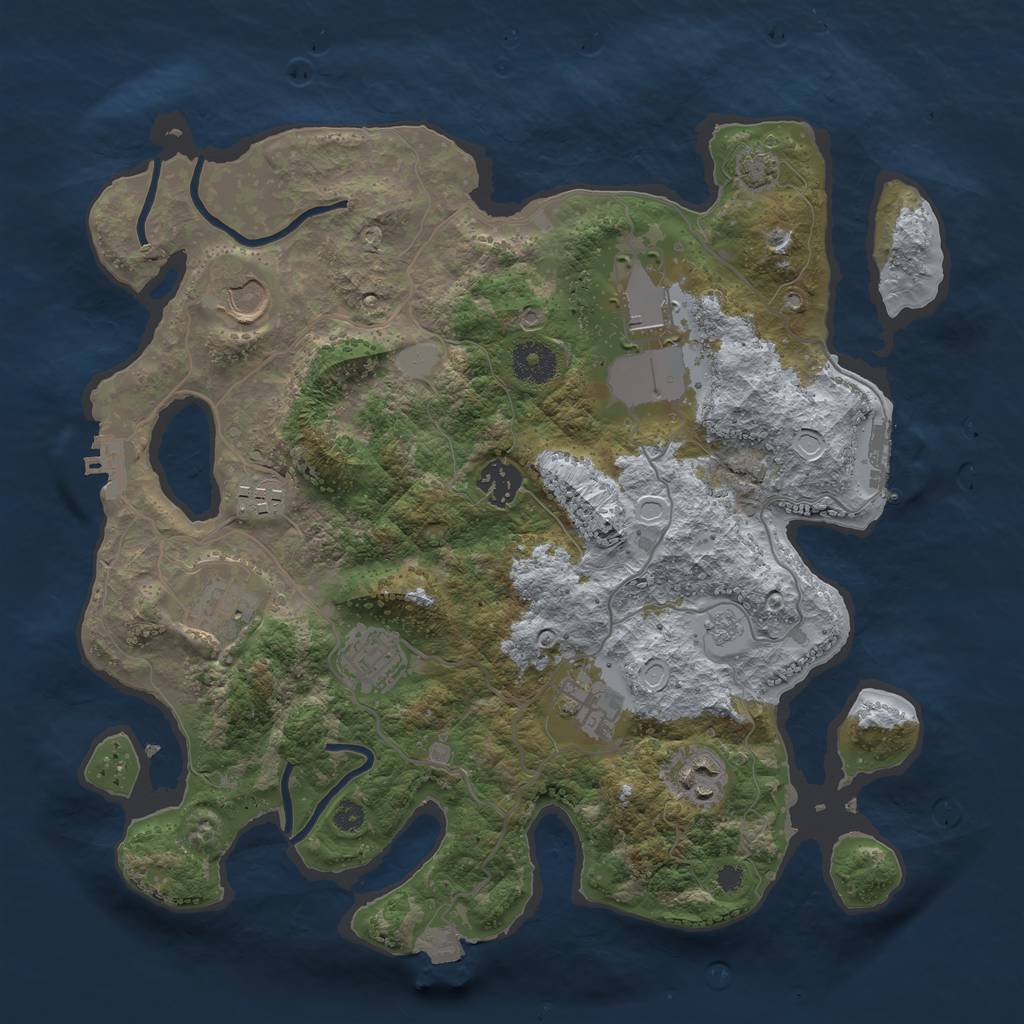 Rust Map: Procedural Map, Size: 3500, Seed: 53181844, 15 Monuments