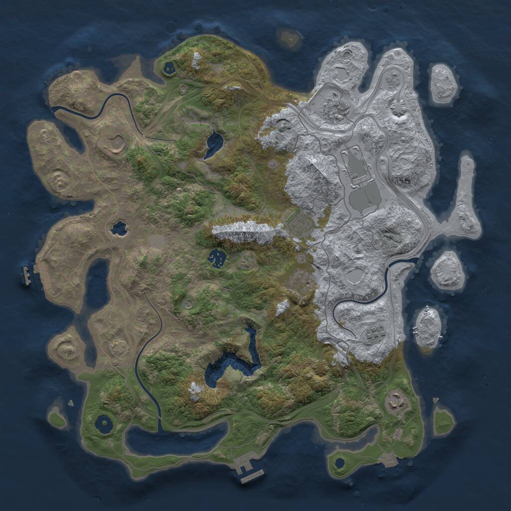 Rust Map: Procedural Map, Size: 4250, Seed: 862880971, 14 Monuments