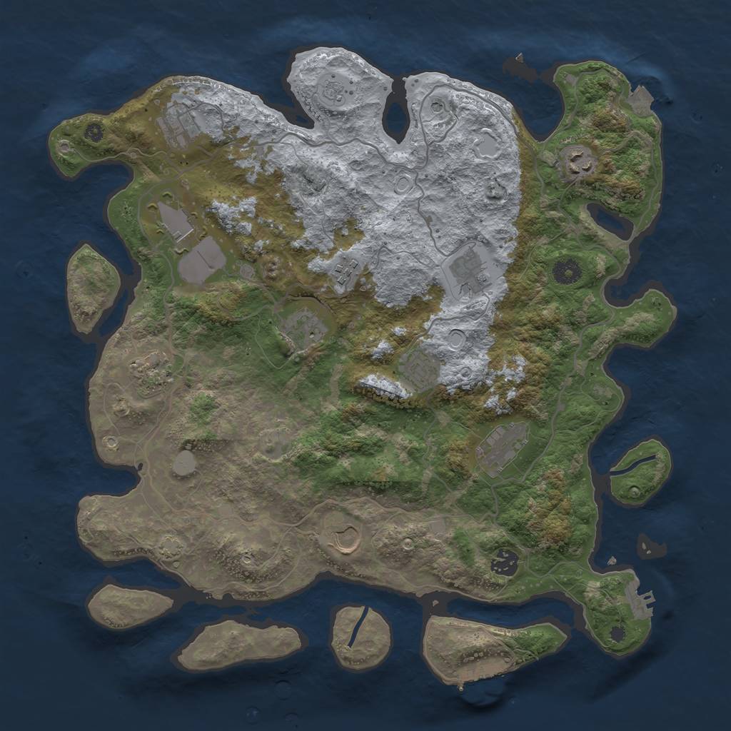 Rust Map: Procedural Map, Size: 4000, Seed: 781265743, 19 Monuments