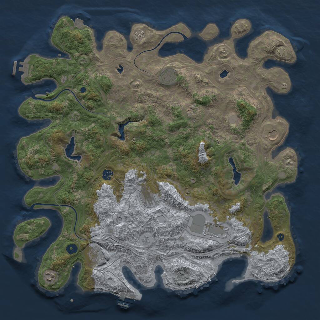 Rust Map: Procedural Map, Size: 4500, Seed: 1378719329, 15 Monuments