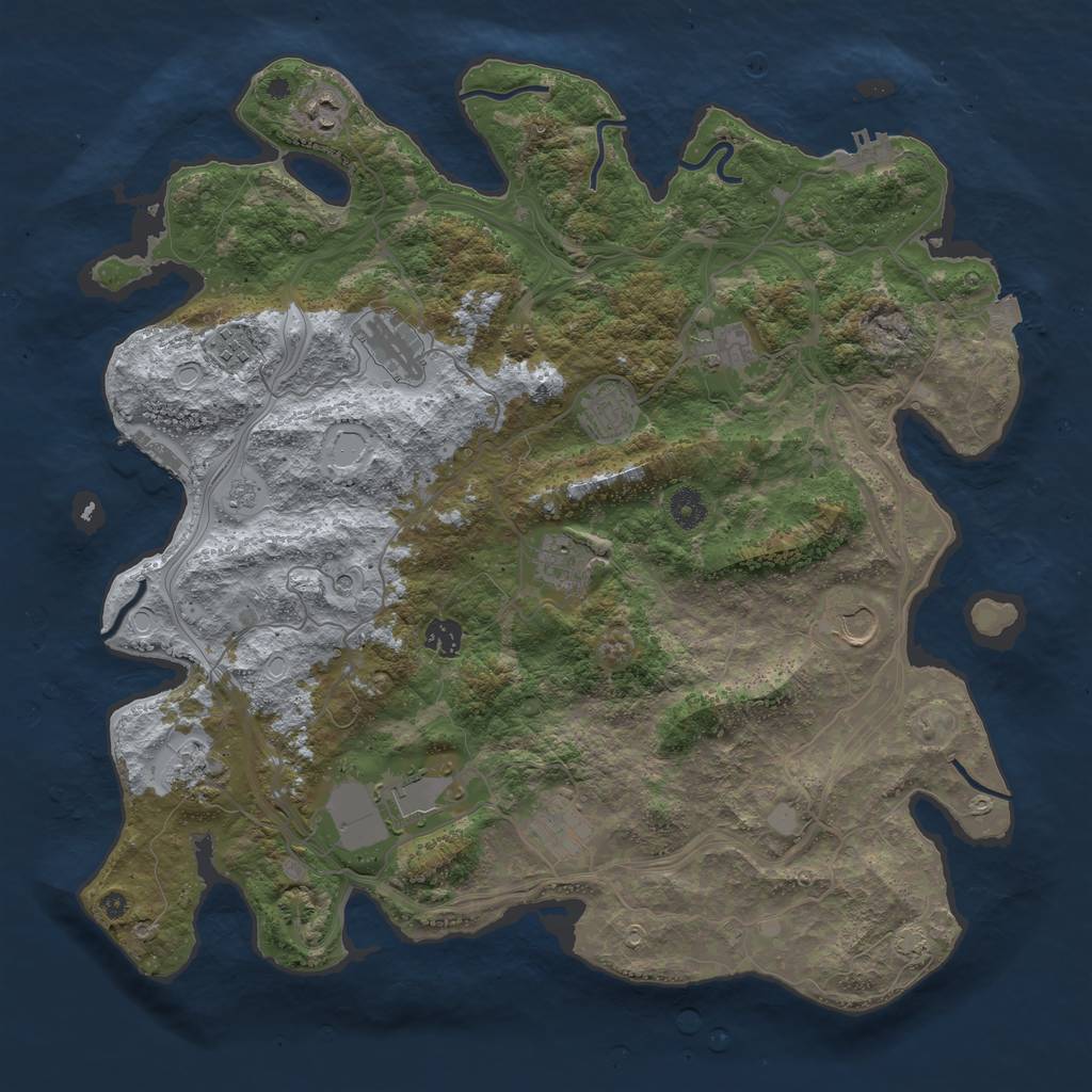 Rust Map: Procedural Map, Size: 4250, Seed: 3910, 19 Monuments