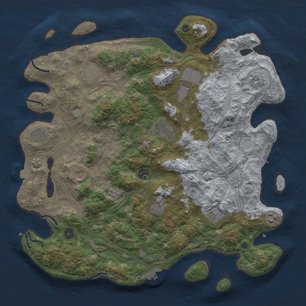 Rust Map: Procedural Map, Size: 4250, Seed: 260727233, 19 Monuments