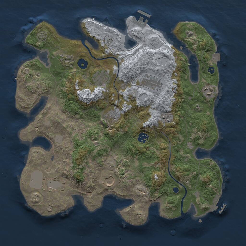 Rust Map: Procedural Map, Size: 3600, Seed: 10202, 15 Monuments