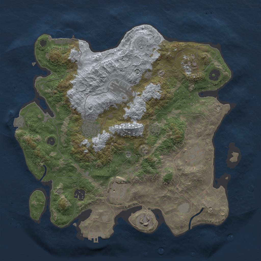Rust Map: Procedural Map, Size: 3400, Seed: 48842780, 15 Monuments