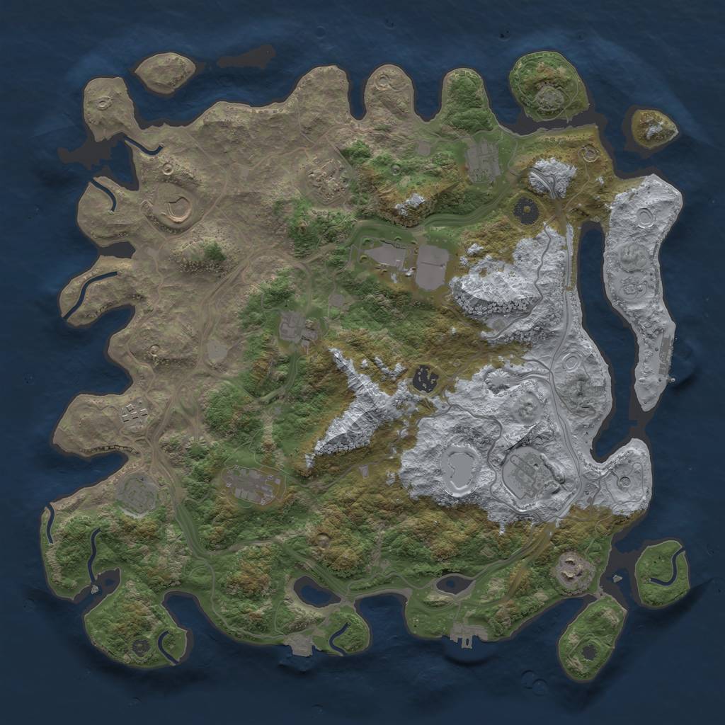 Rust Map: Procedural Map, Size: 4250, Seed: 1469193978, 19 Monuments