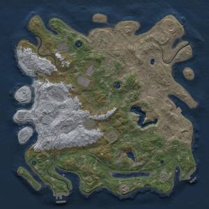 Thumbnail Rust Map: Procedural Map, Size: 4400, Seed: 901913895, 17 Monuments