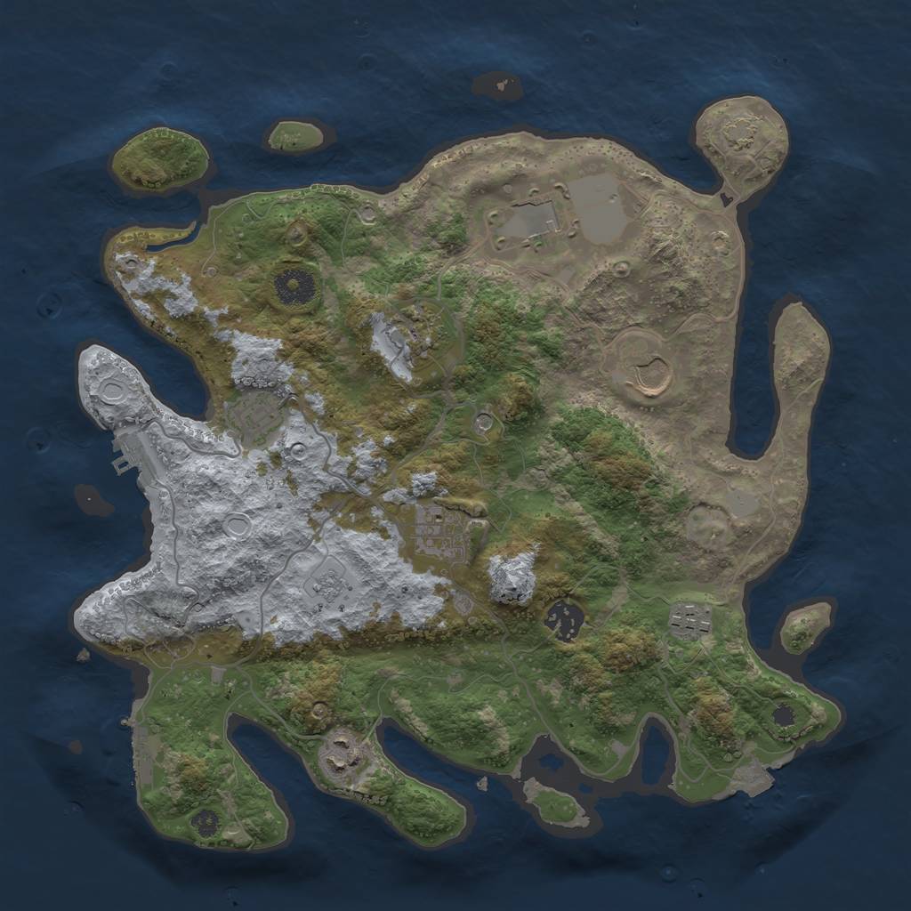 Rust Map: Procedural Map, Size: 3500, Seed: 1636626365, 16 Monuments