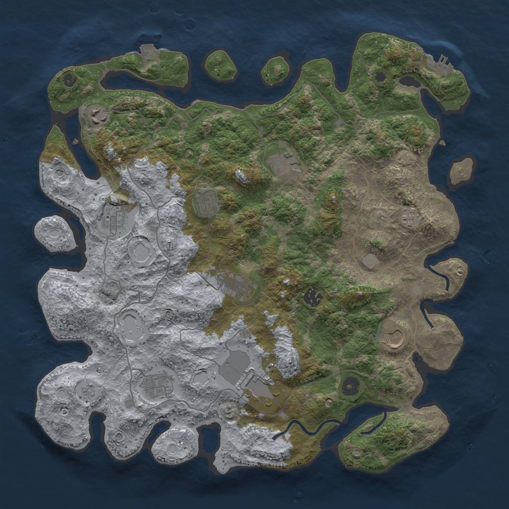 Rust Map: Procedural Map, Size: 4111, Seed: 20021, 17 Monuments