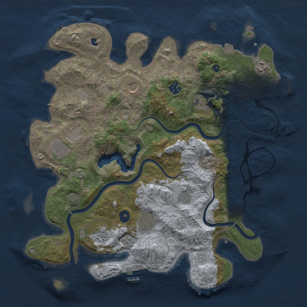 Rust Map: Procedural Map, Size: 4000, Seed: 686440543, 15 Monuments