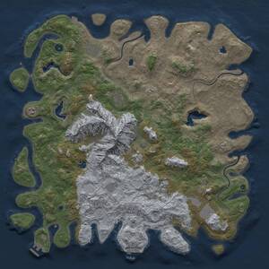 Thumbnail Rust Map: Procedural Map, Size: 5000, Seed: 90119315, 16 Monuments