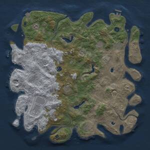 Thumbnail Rust Map: Procedural Map, Size: 4500, Seed: 1132664666, 16 Monuments