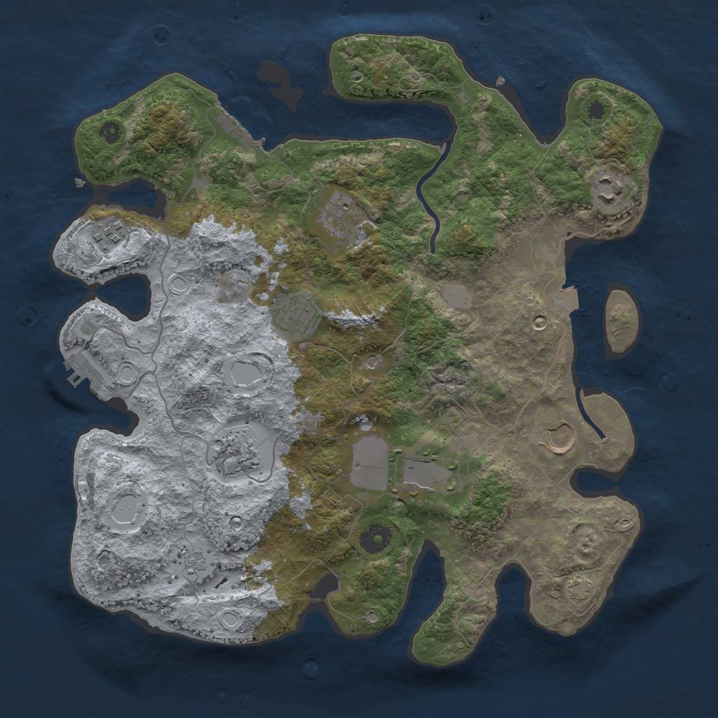 Rust Map: Procedural Map, Size: 3500, Seed: 1554830280, 15 Monuments