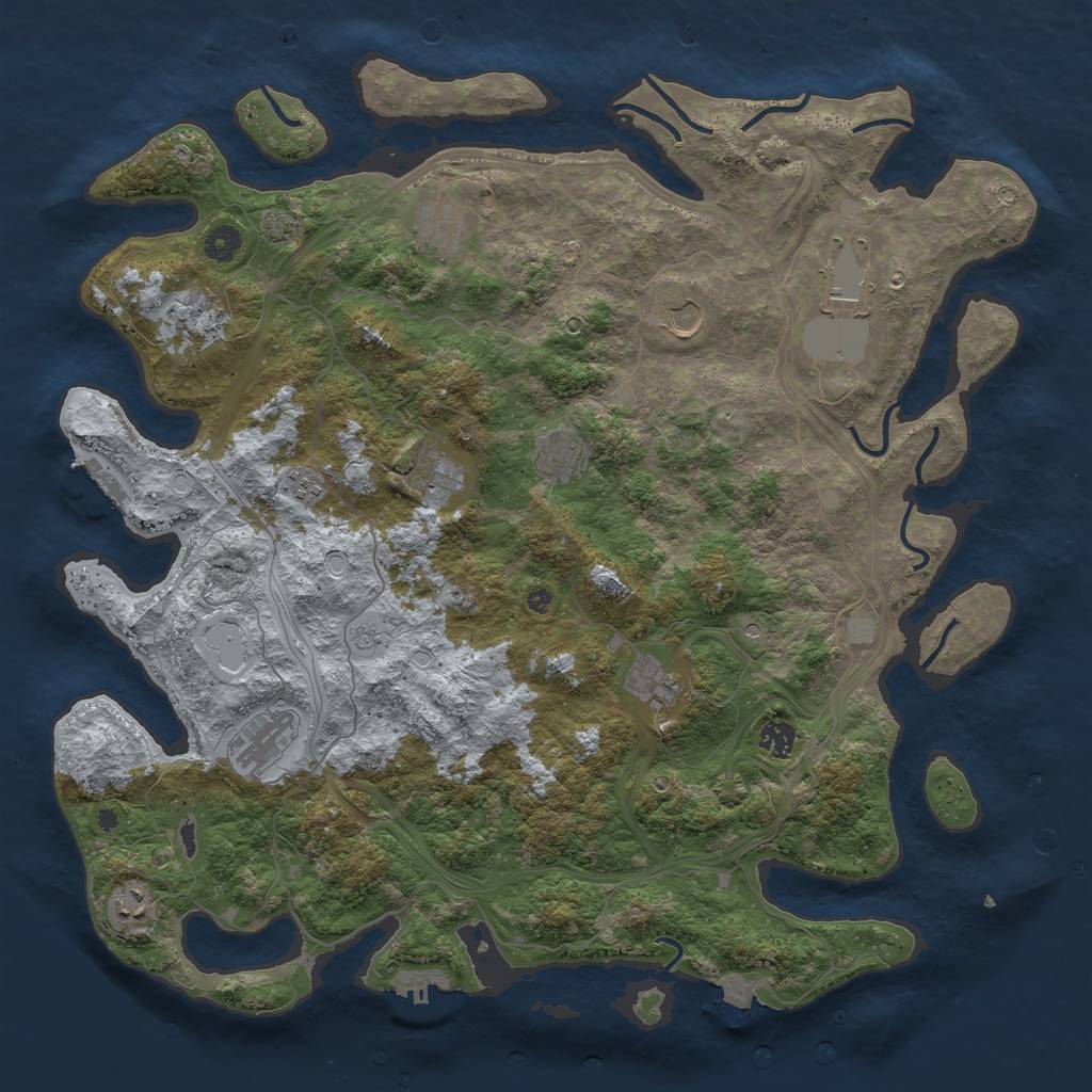 Rust Map: Procedural Map, Size: 4500, Seed: 579707773, 19 Monuments