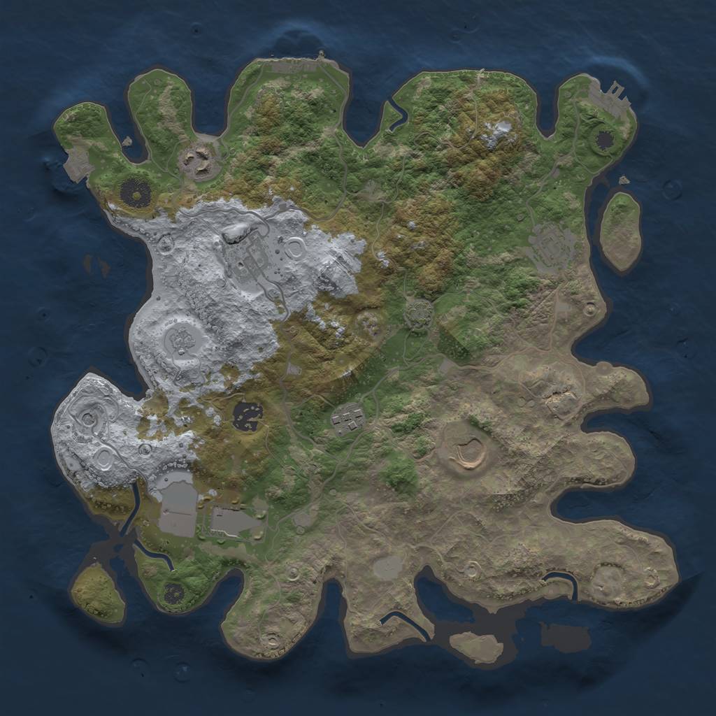 Rust Map: Procedural Map, Size: 3500, Seed: 543515, 15 Monuments