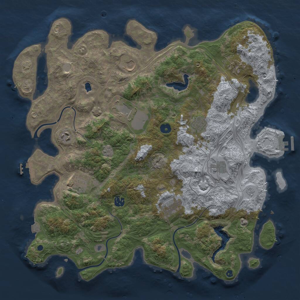 Rust Map: Procedural Map, Size: 4250, Seed: 82516214, 16 Monuments