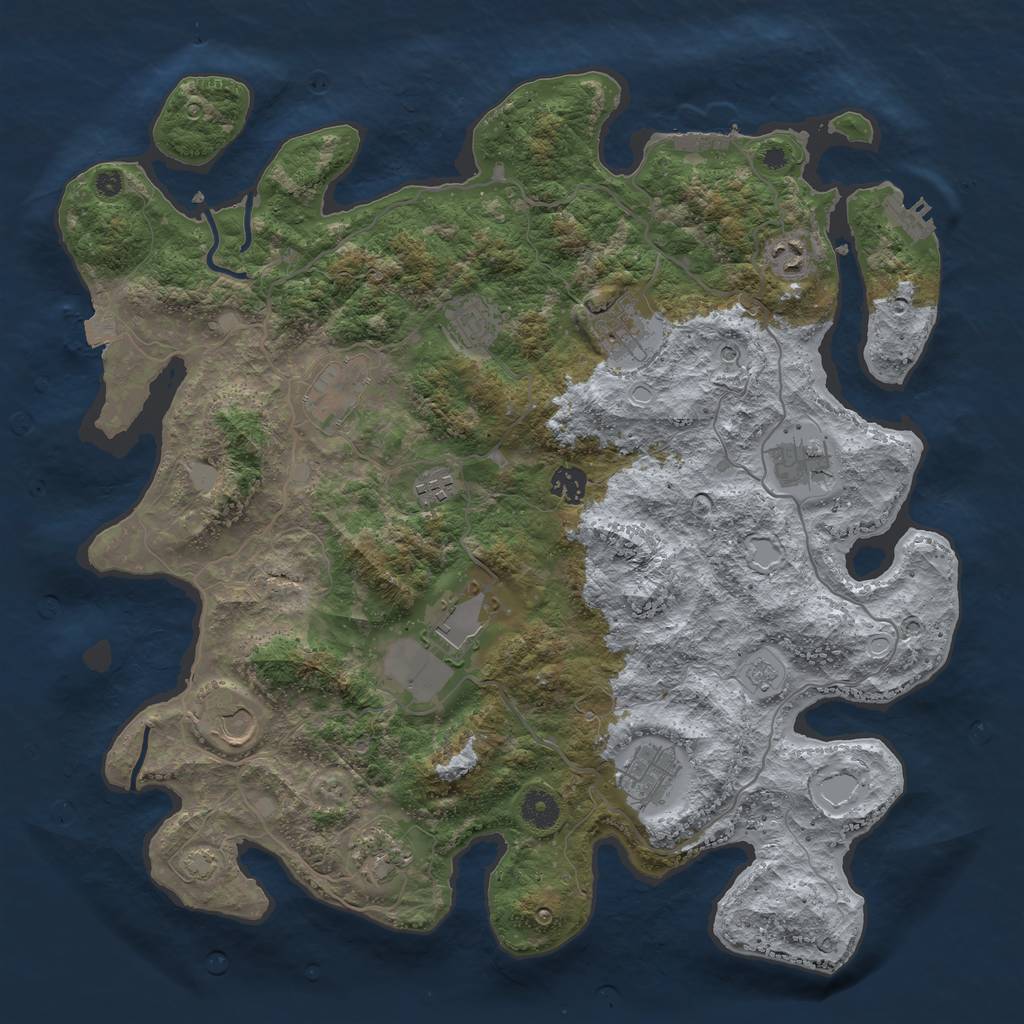Rust Map: Procedural Map, Size: 4100, Seed: 73179123, 19 Monuments