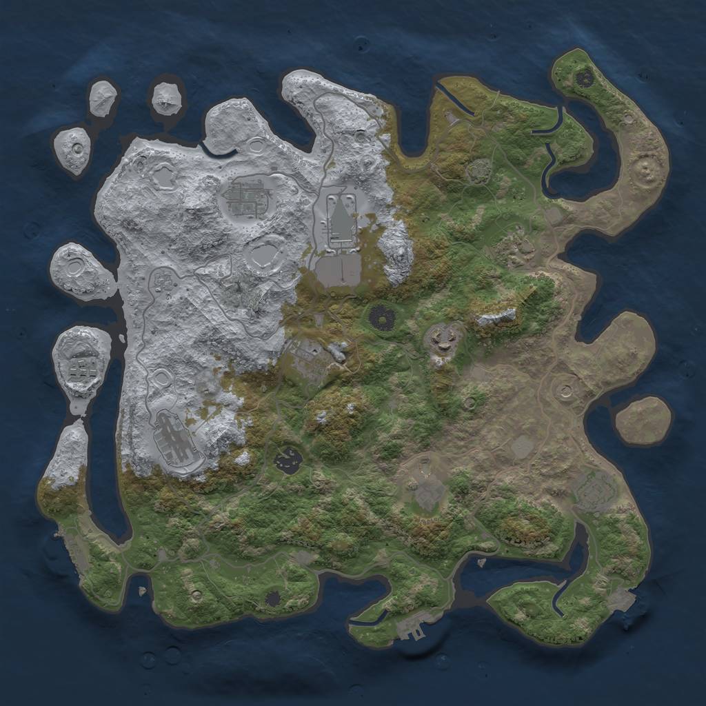 Rust Map: Procedural Map, Size: 4000, Seed: 1572028530, 18 Monuments
