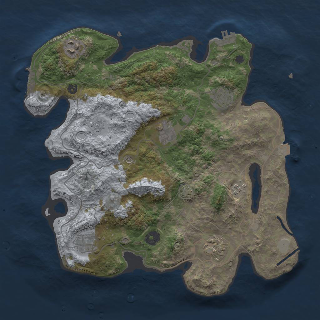 Rust Map: Procedural Map, Size: 3250, Seed: 226060098, 14 Monuments
