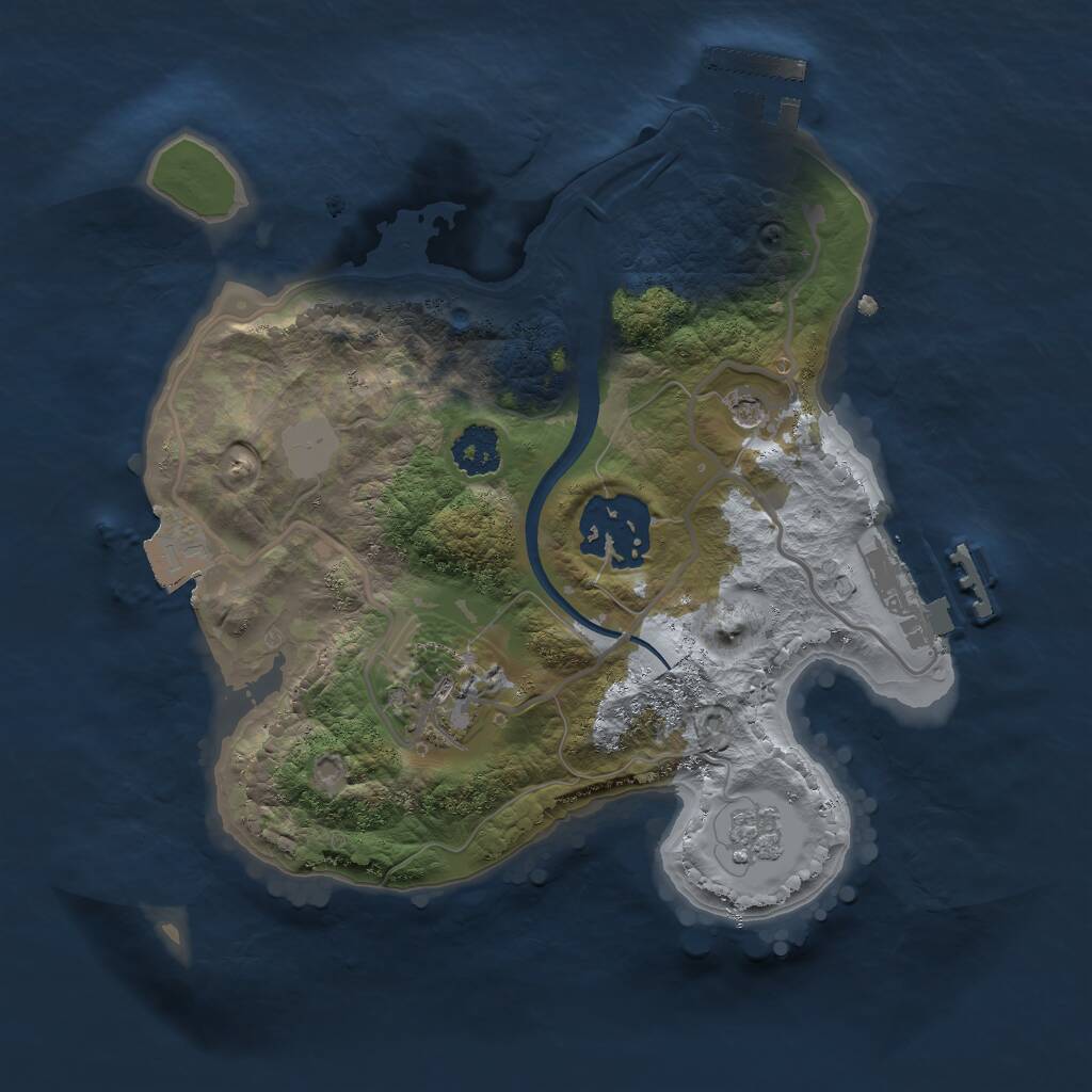 Rust Map: Procedural Map, Size: 2200, Seed: 1136258306, 7 Monuments