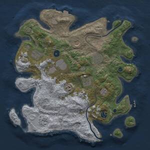Thumbnail Rust Map: Procedural Map, Size: 3500, Seed: 1743144149, 14 Monuments