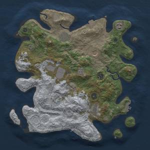 Thumbnail Rust Map: Procedural Map, Size: 3500, Seed: 1743144149, 16 Monuments