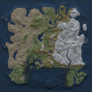 Thumbnail Rust Map: Procedural Map, Size: 4500, Seed: 321019235, 17 Monuments
