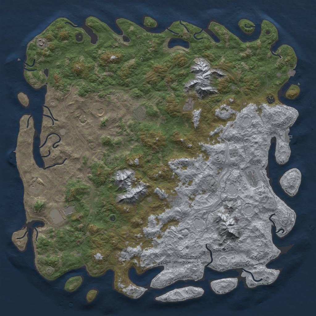 Rust Map: Procedural Map, Size: 5900, Seed: 672245156, 19 Monuments