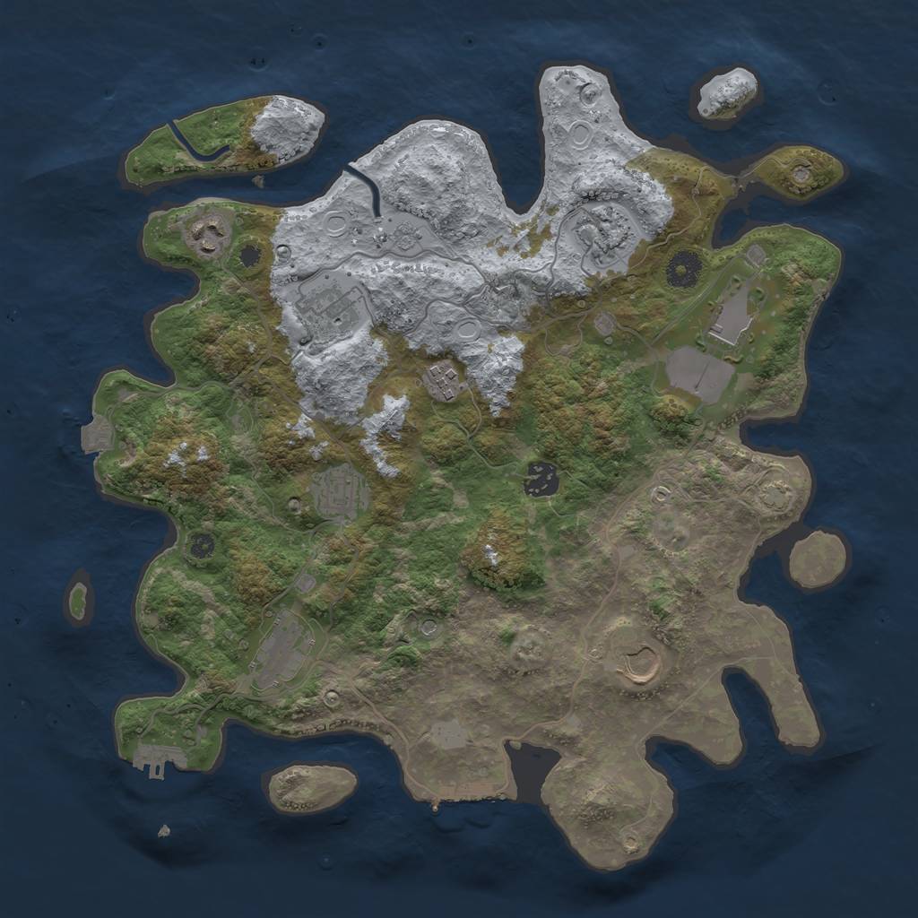 Rust Map: Procedural Map, Size: 3750, Seed: 220241, 17 Monuments