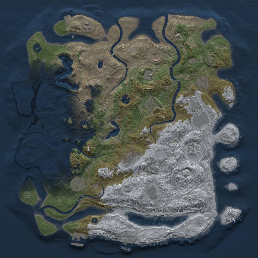 Rust Map: Procedural Map, Size: 4400, Seed: 114, 19 Monuments