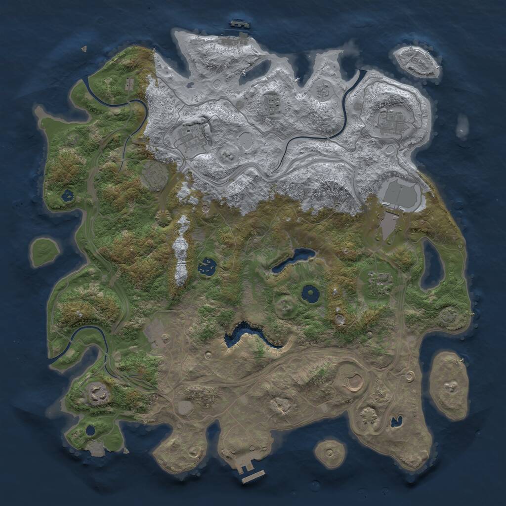 Rust Map: Procedural Map, Size: 4250, Seed: 45261, 16 Monuments