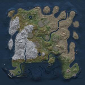 Thumbnail Rust Map: Procedural Map, Size: 3700, Seed: 198733649, 15 Monuments