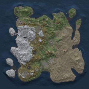 Thumbnail Rust Map: Procedural Map, Size: 3500, Seed: 915876421, 17 Monuments