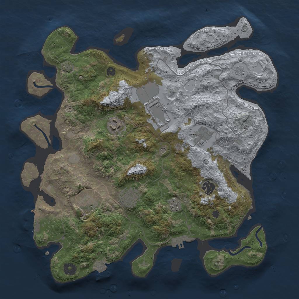Rust Map: Procedural Map, Size: 3500, Seed: 22828247, 15 Monuments